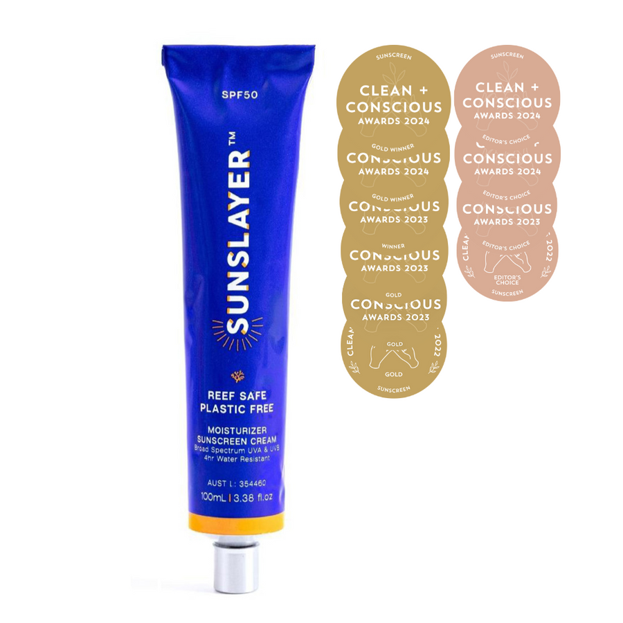 SUNSLAYER SPF 50+ Natural Physical Sunscreen Reef Safe 100ML