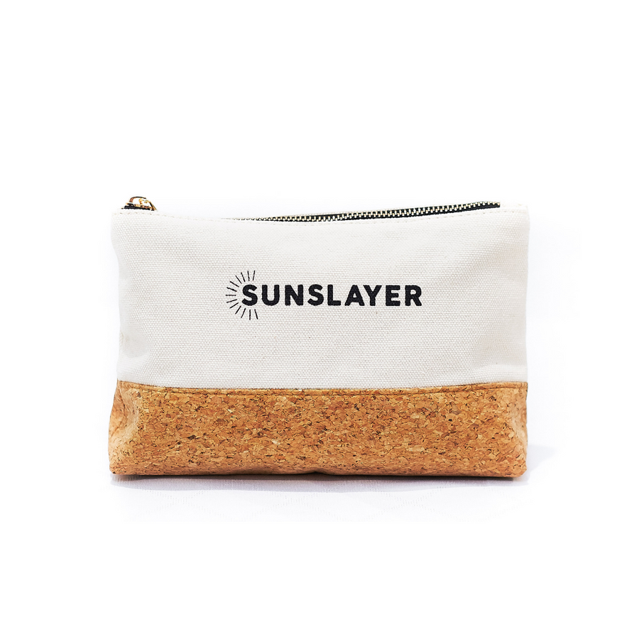 SUNSLAYER Beauty Bag | Cotton Canvas | Waterproof Cork Base 